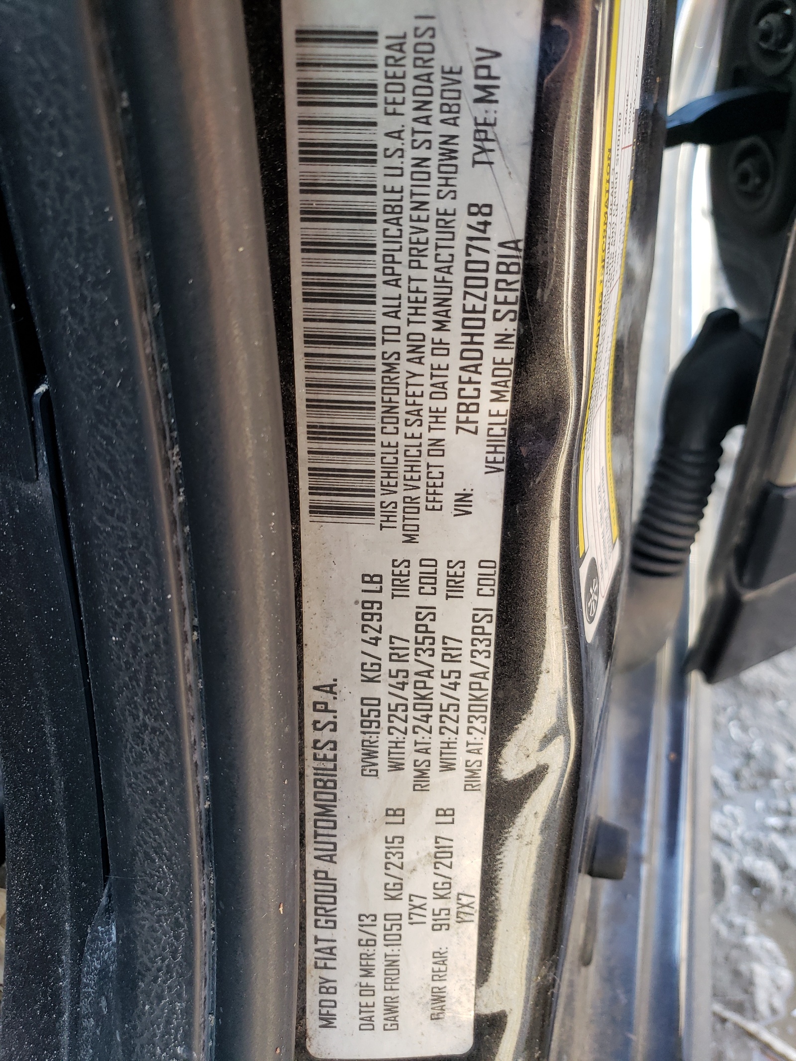 ZFBCFADH0EZ007148 2014 Fiat 500L Trekking