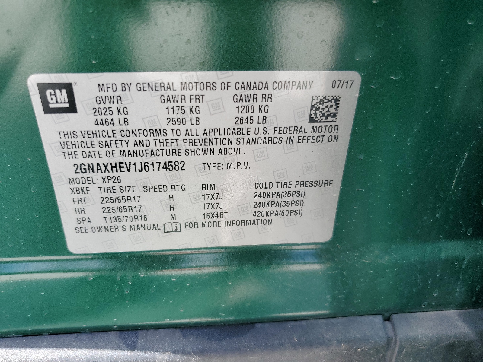 2GNAXHEV1J6174582 2018 Chevrolet Equinox Ls