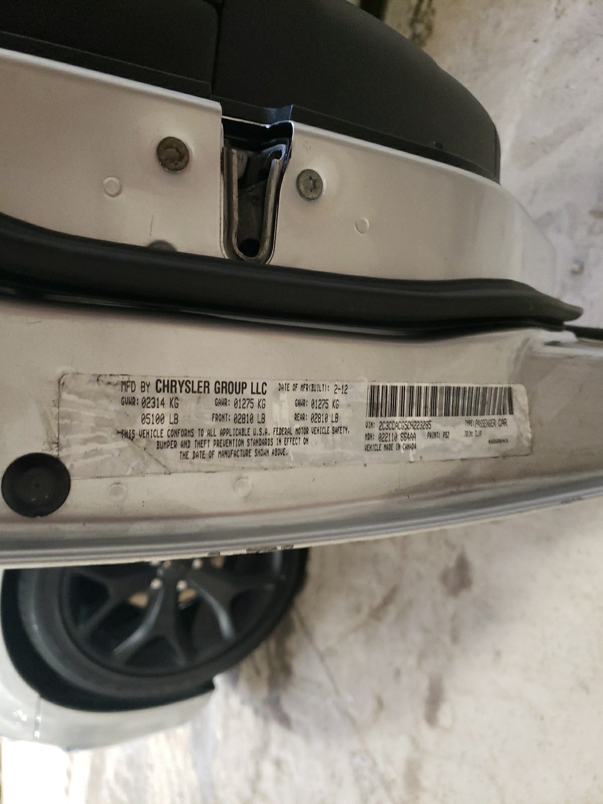 2C3CCACG5CH223285 2012 Chrysler 300 Limited