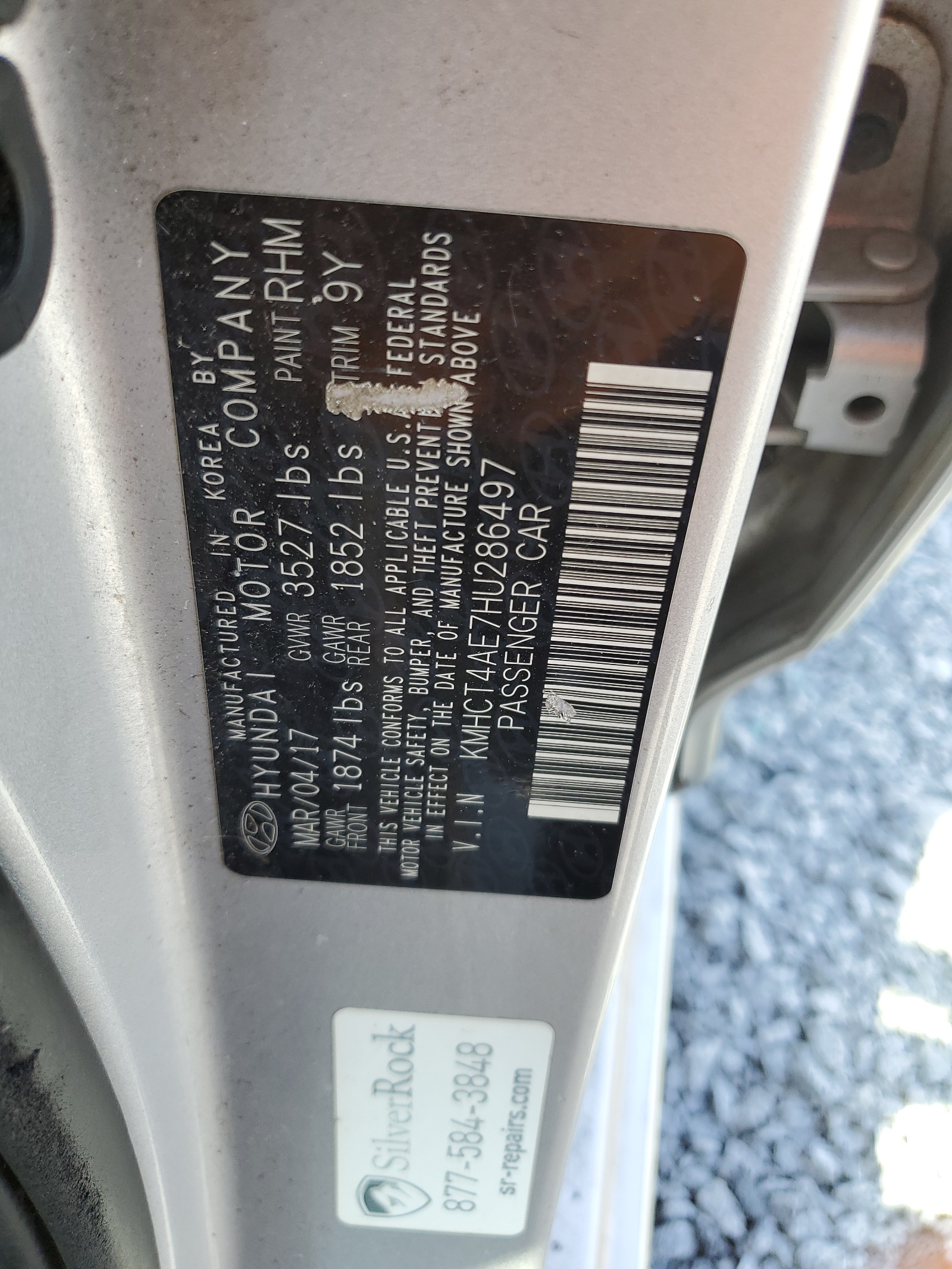 KMHCT4AE7HU286497 2017 Hyundai Accent Se