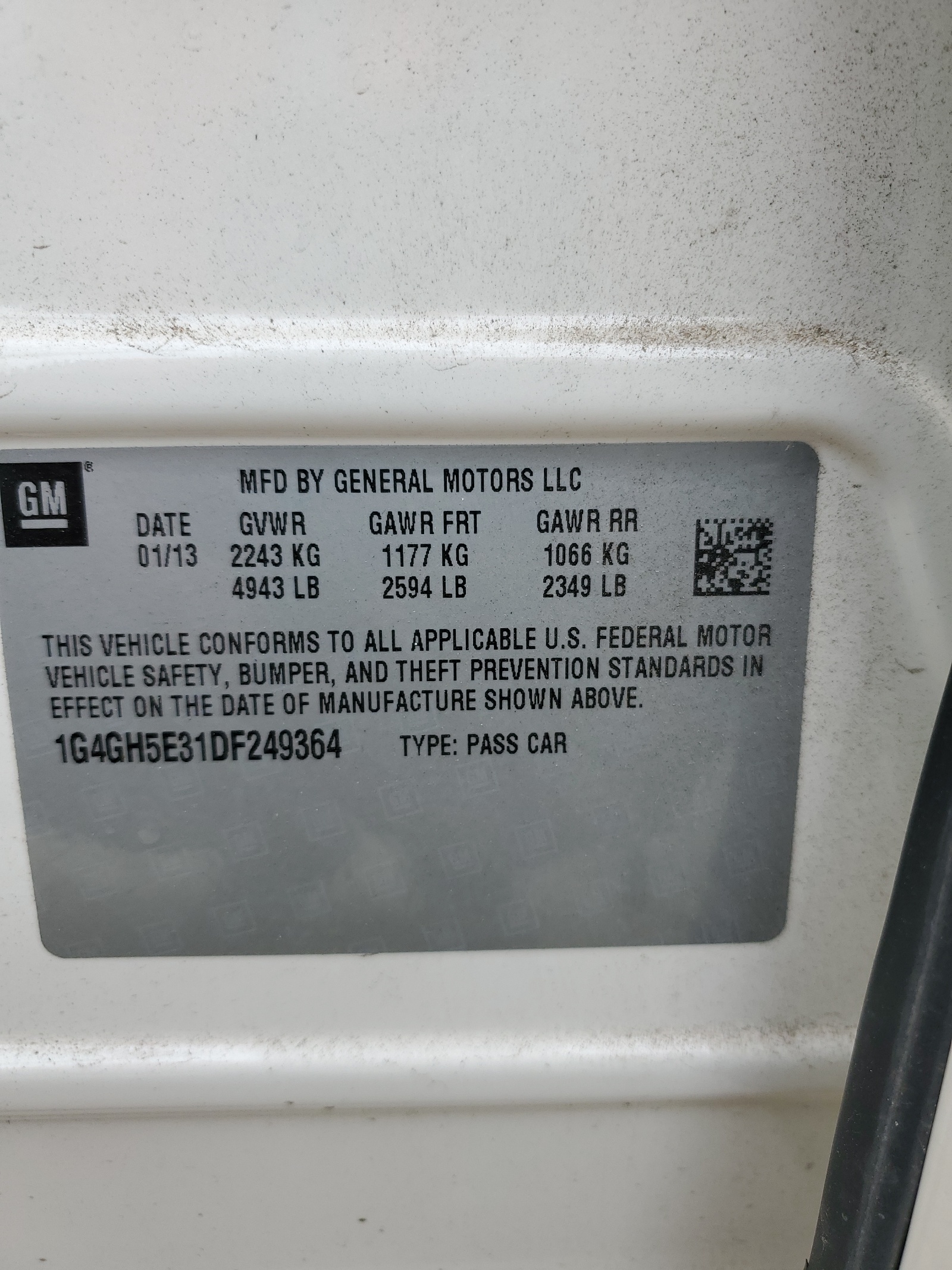 1G4GH5E31DF249364 2013 Buick Lacrosse Premium