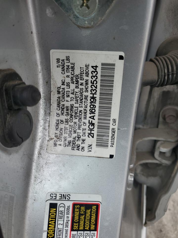 2009 Honda Civic Exl VIN: 2HGFA16919H325334 Lot: 58381514