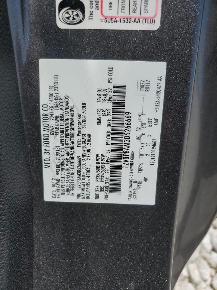 2013 Ford Mustang VIN: 1ZVBP8AM3D5266669 Lot: 58142794