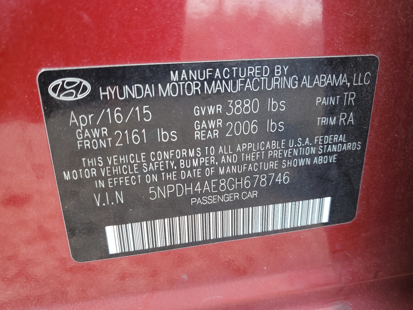 5NPDH4AE8GH678746 2016 Hyundai Elantra Se