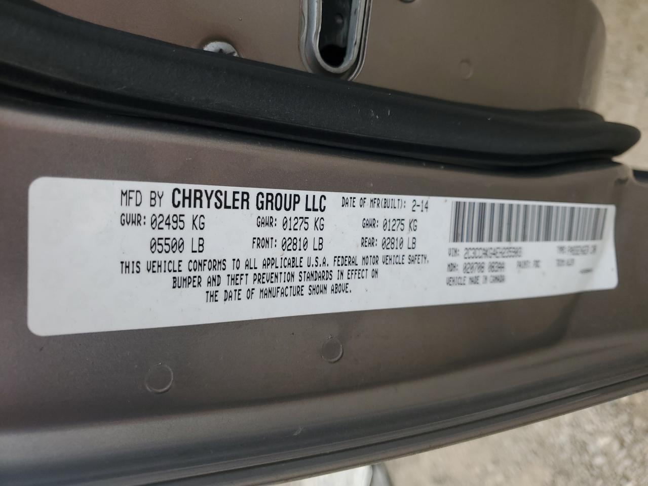 2014 Chrysler 300C VIN: 2C3CCAKG4EH235903 Lot: 59535674