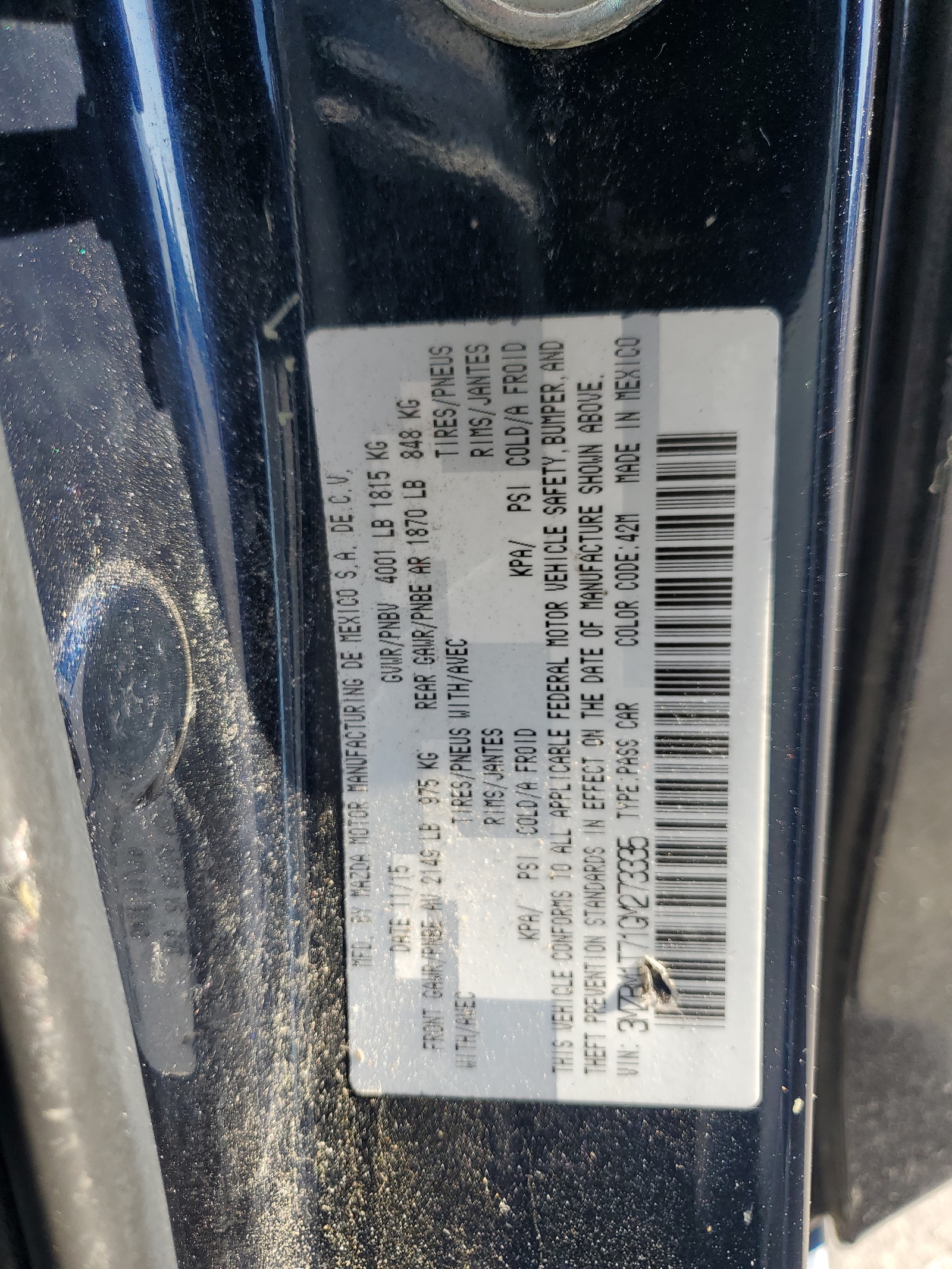 3MZBM1T71GM273335 2016 Mazda 3 Sport