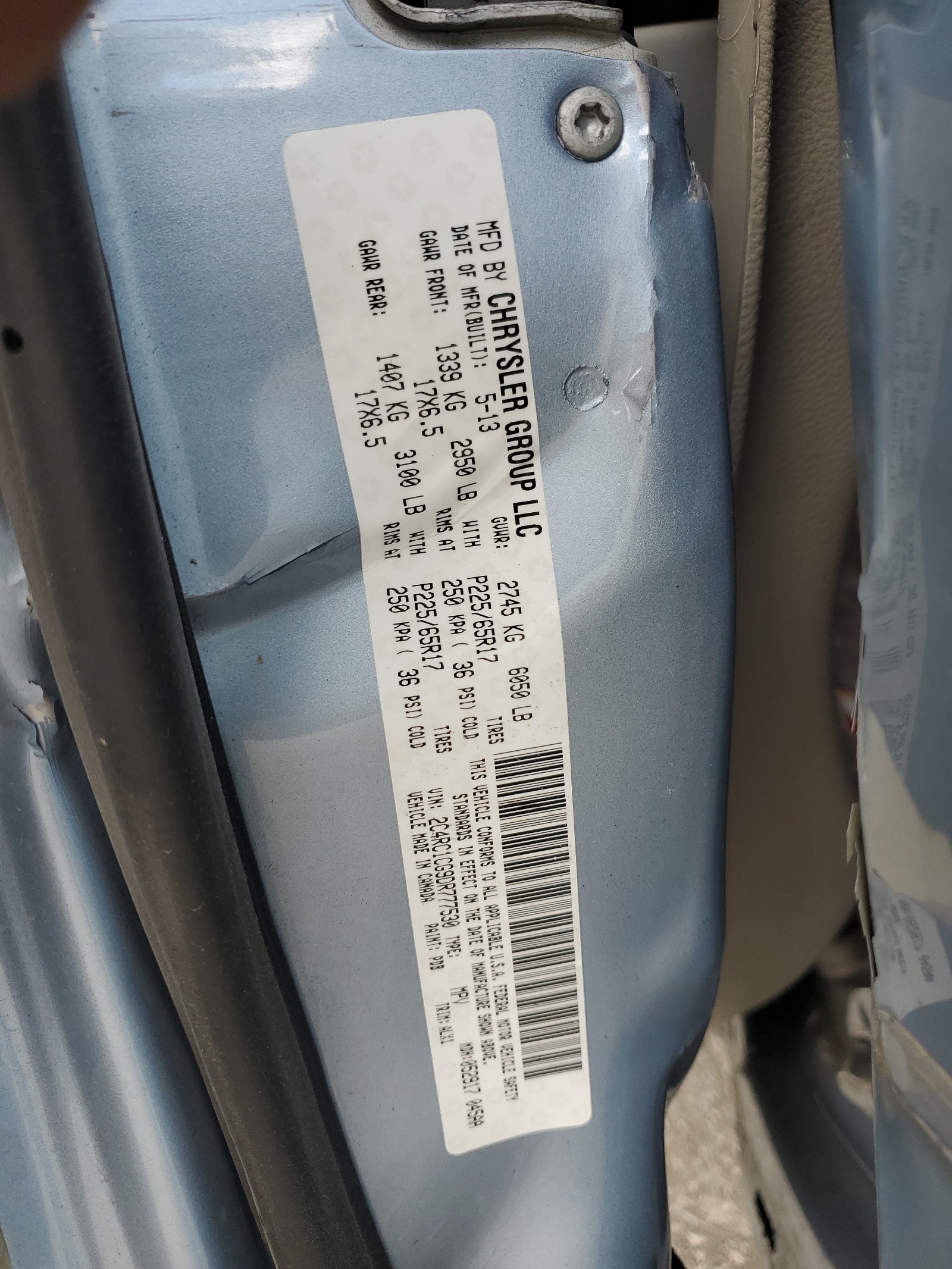 2C4RC1CG9DR777530 2013 Chrysler Town & Country Touring L