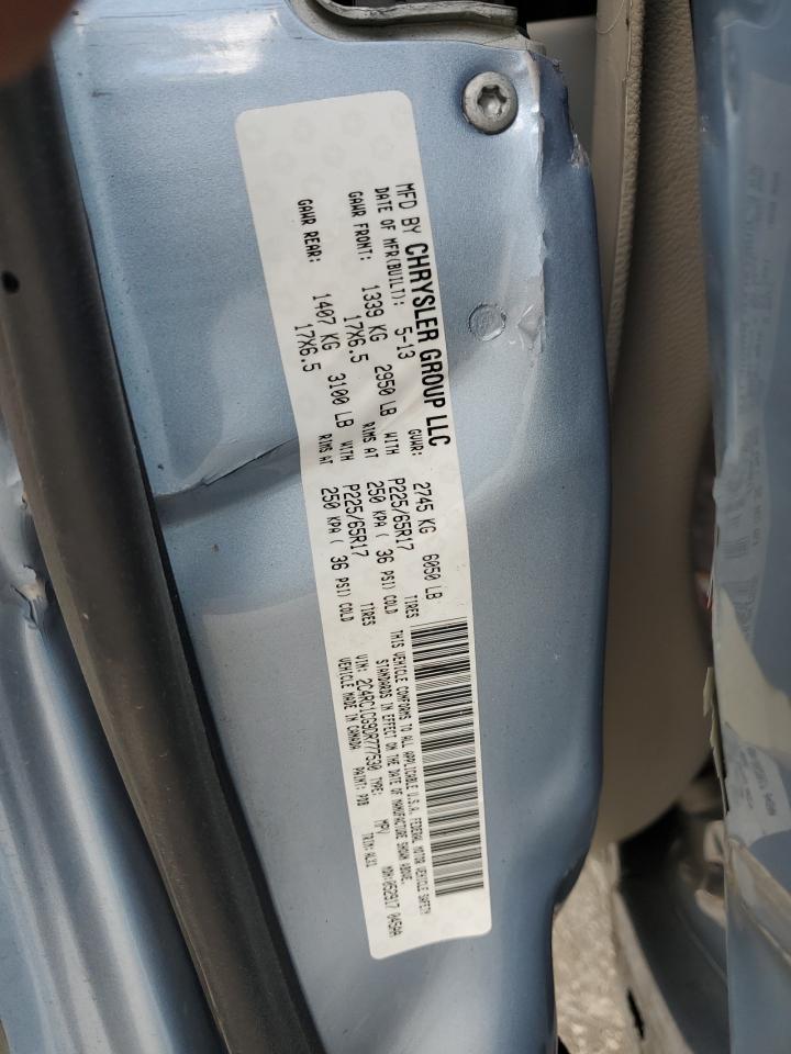 2013 Chrysler Town & Country Touring L VIN: 2C4RC1CG9DR777530 Lot: 59109334