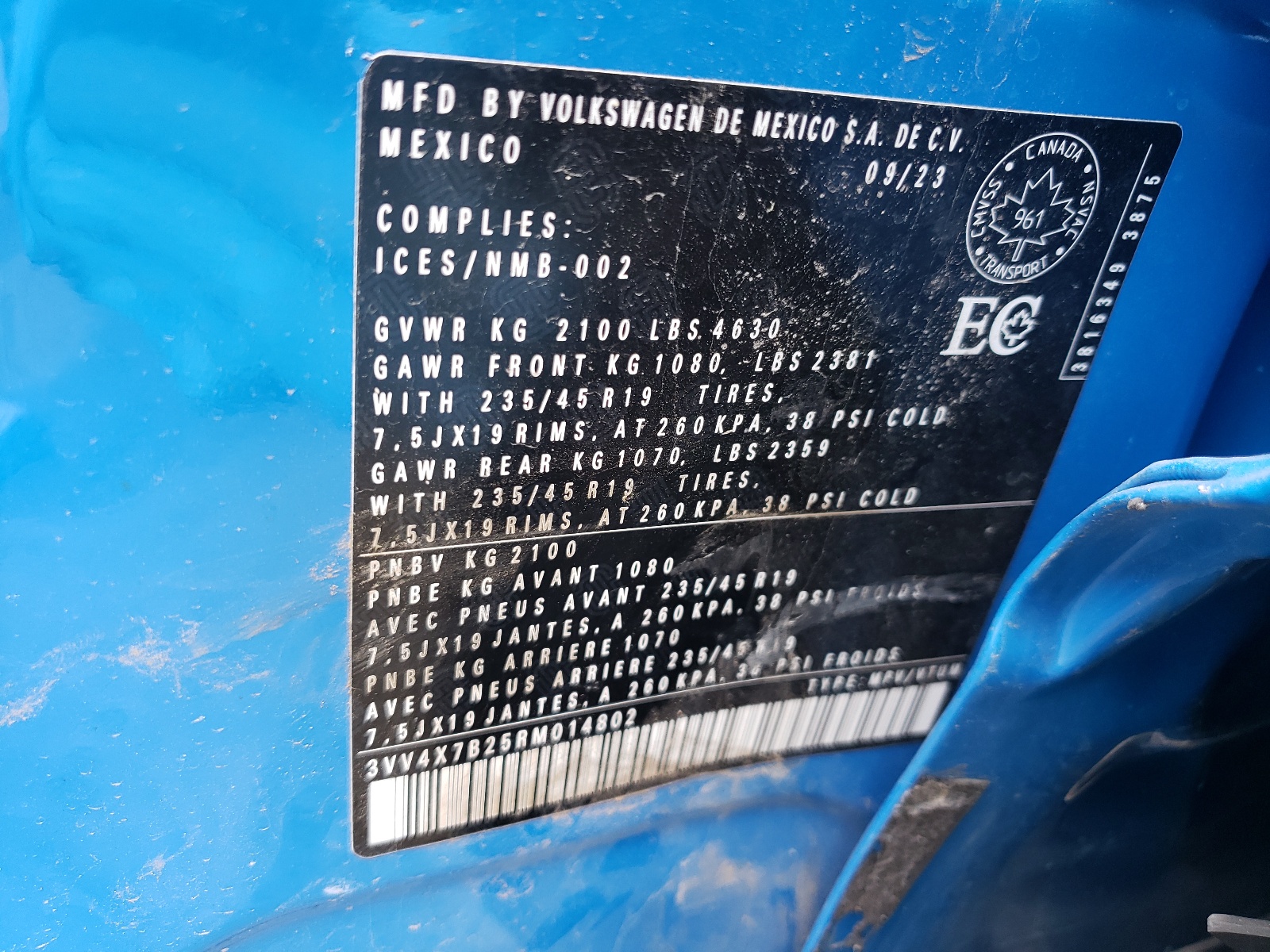 3VV4X7B25RM014802 2024 Volkswagen Taos Sel