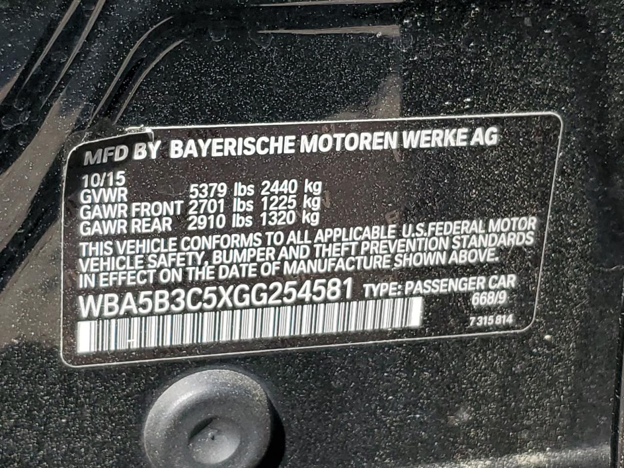 WBA5B3C5XGG254581 2016 BMW 5 SERIES - Image 14