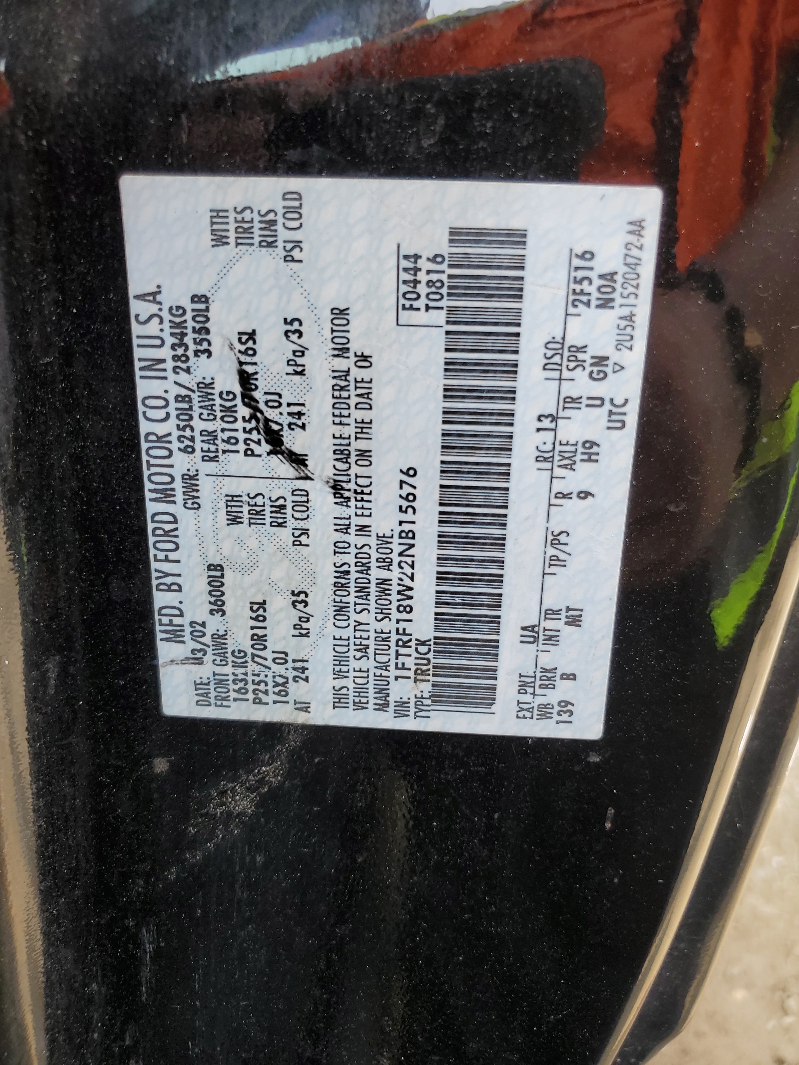 1FTRF18W22NB15676 2002 Ford F150