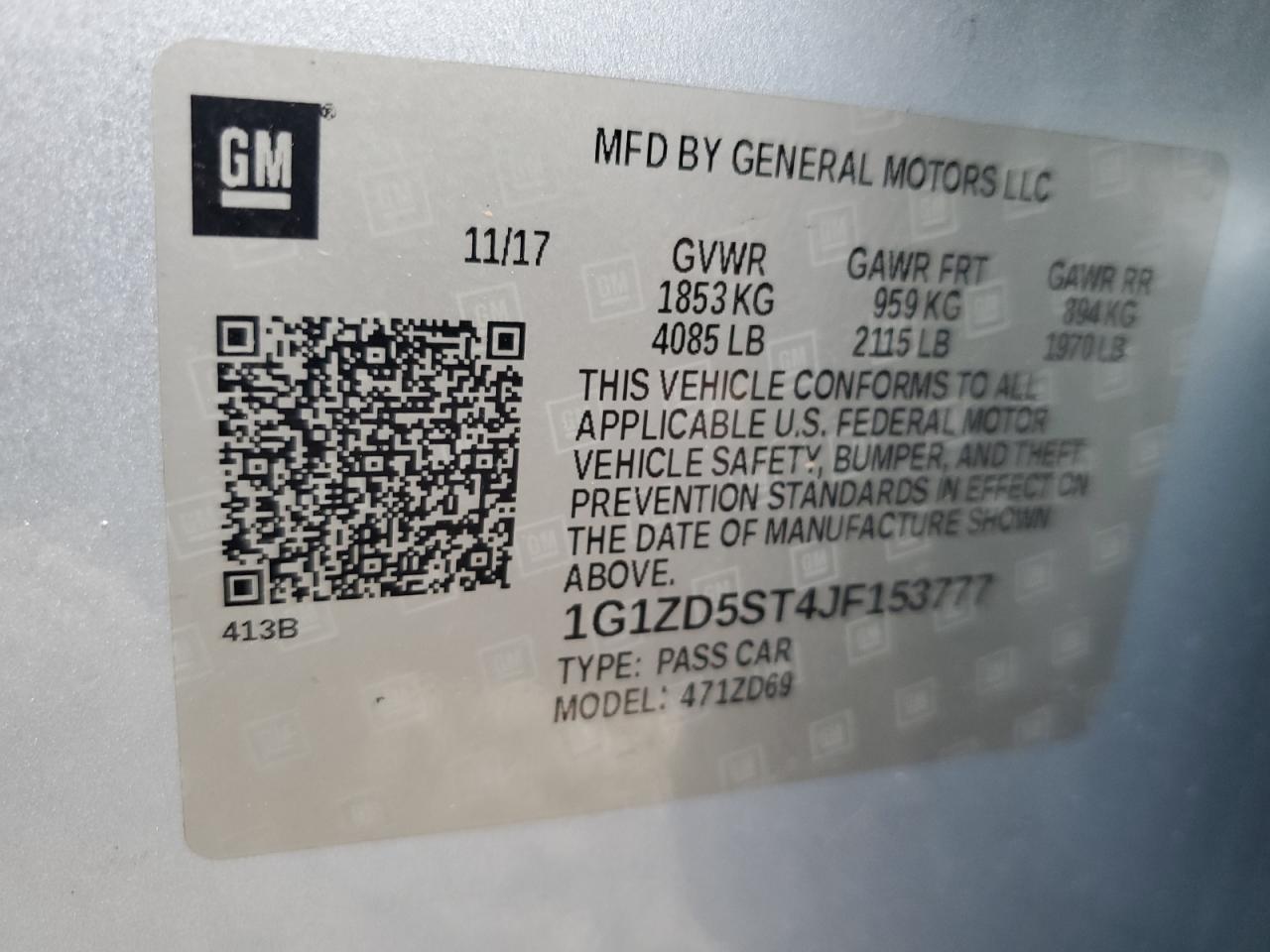 1G1ZD5ST4JF153777 2018 CHEVROLET MALIBU - Image 12