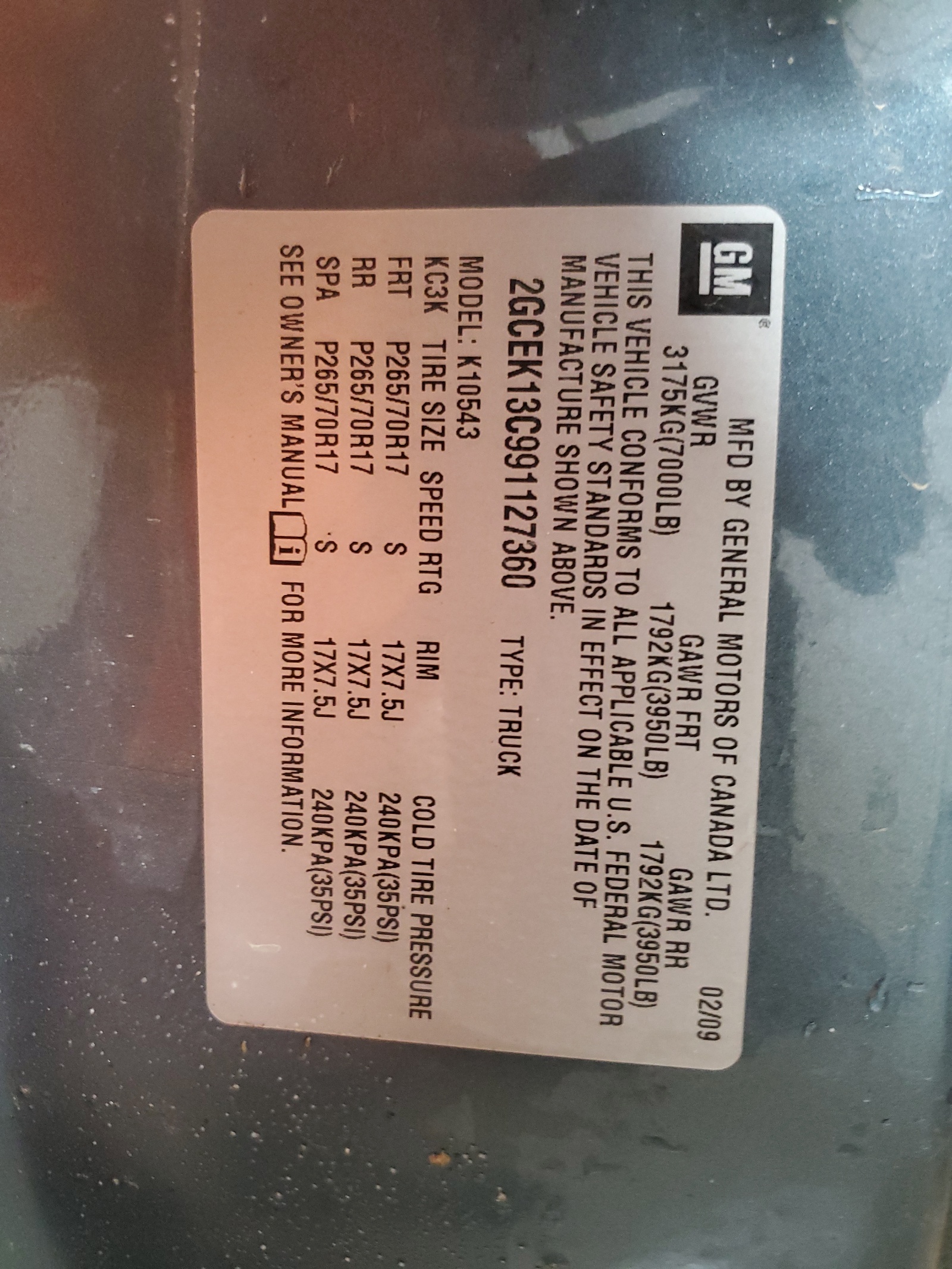 2GCEK13C991127360 2009 Chevrolet Silverado K1500