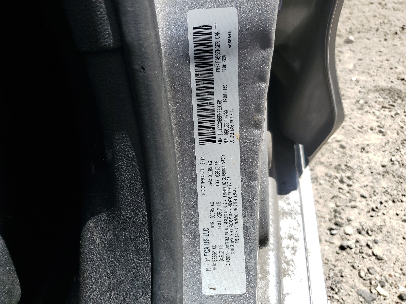 1C3CCCAB8FN729160 2015 Chrysler 200 Limited