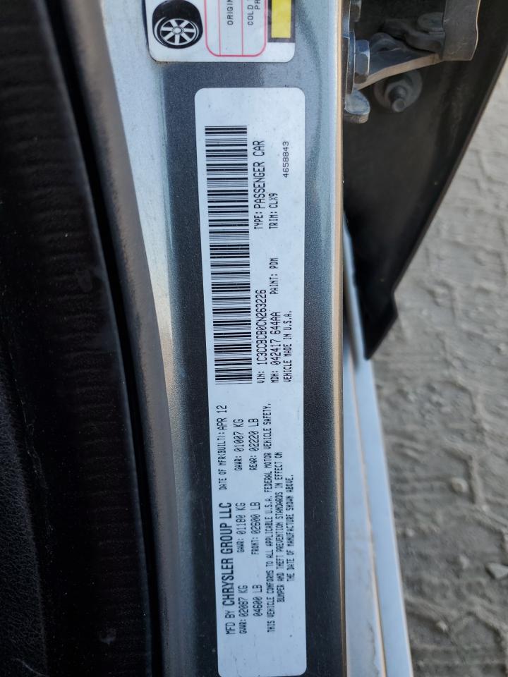 2012 Chrysler 200 Limited VIN: 1C3CCBCB0CN263226 Lot: 57688314