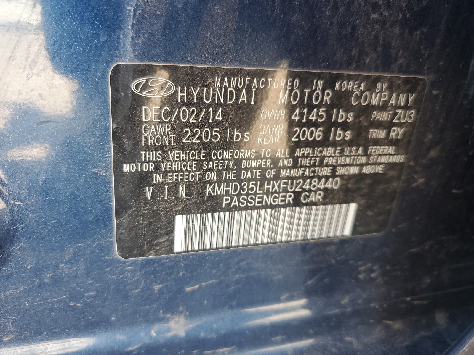 KMHD35LHXFU248440 2015 Hyundai Elantra Gt