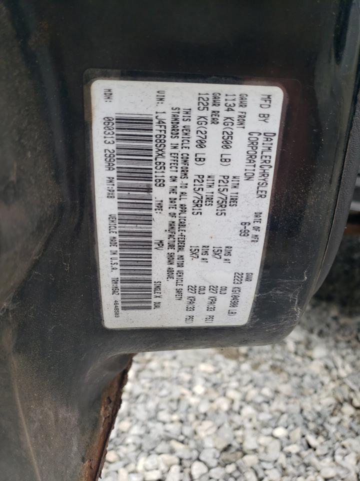 1999 Jeep Cherokee Sport VIN: 1J4FF68SXXL651169 Lot: 57598064