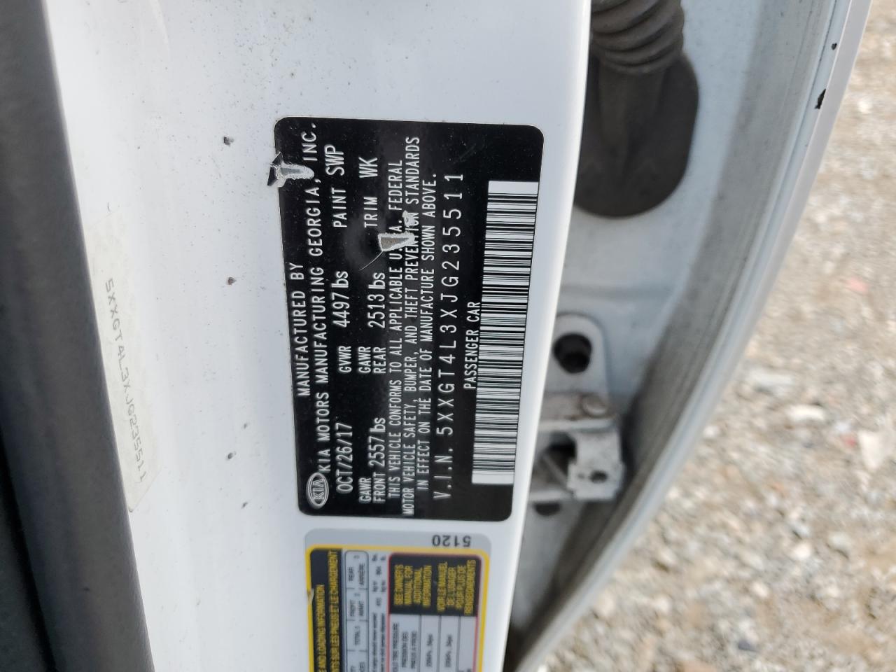 2018 Kia Optima Lx VIN: 5XXGT4L3XJG235511 Lot: 57272164