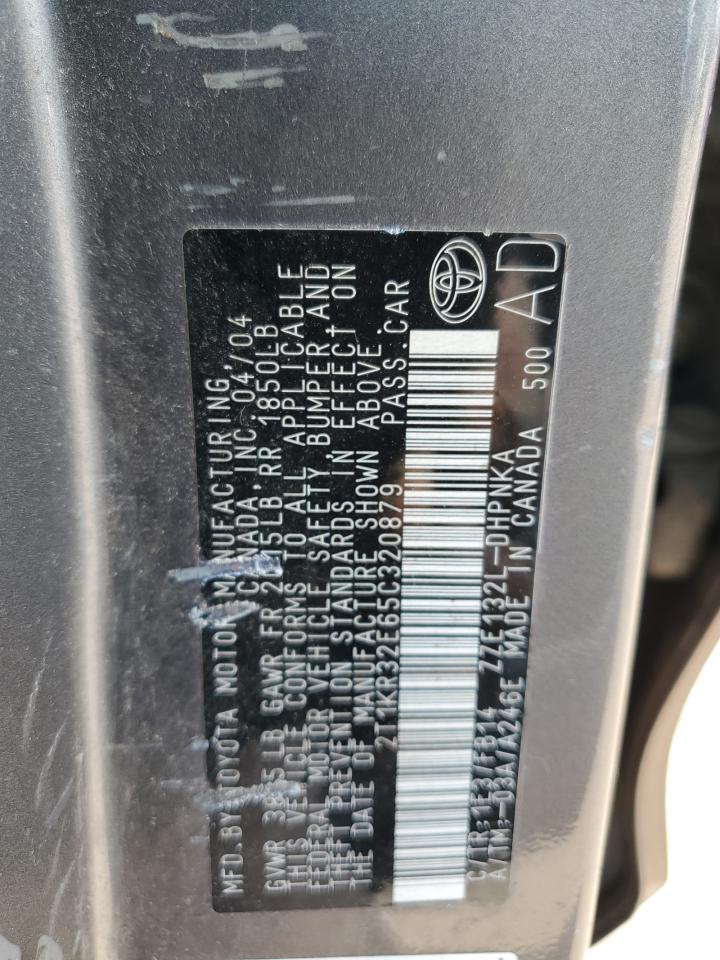 2005 Toyota Corolla Matrix Xr VIN: 2T1KR32E65C320879 Lot: 60648334