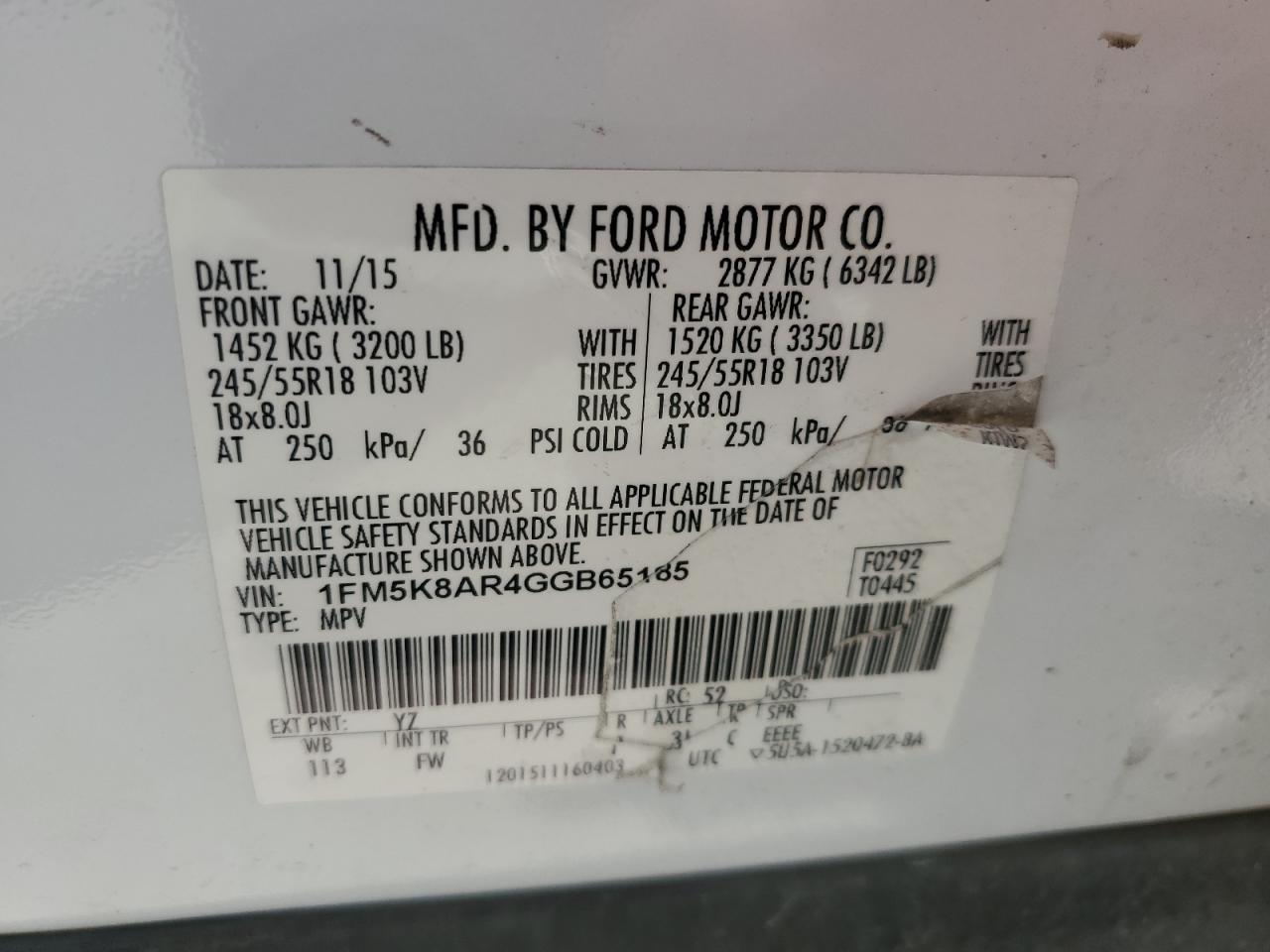 1FM5K8AR4GGB65185 2016 FORD EXPLORER - Image 12