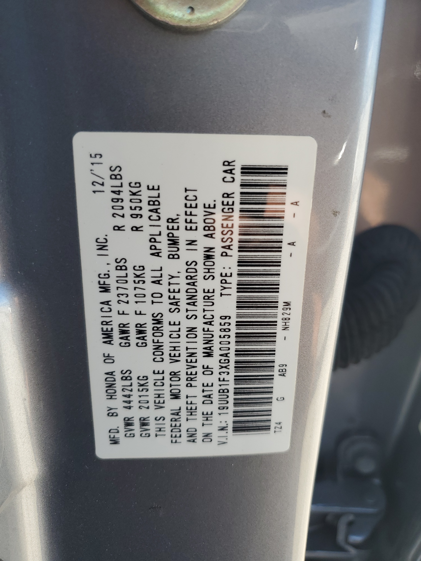 19UUB1F3XGA005859 2016 Acura Tlx