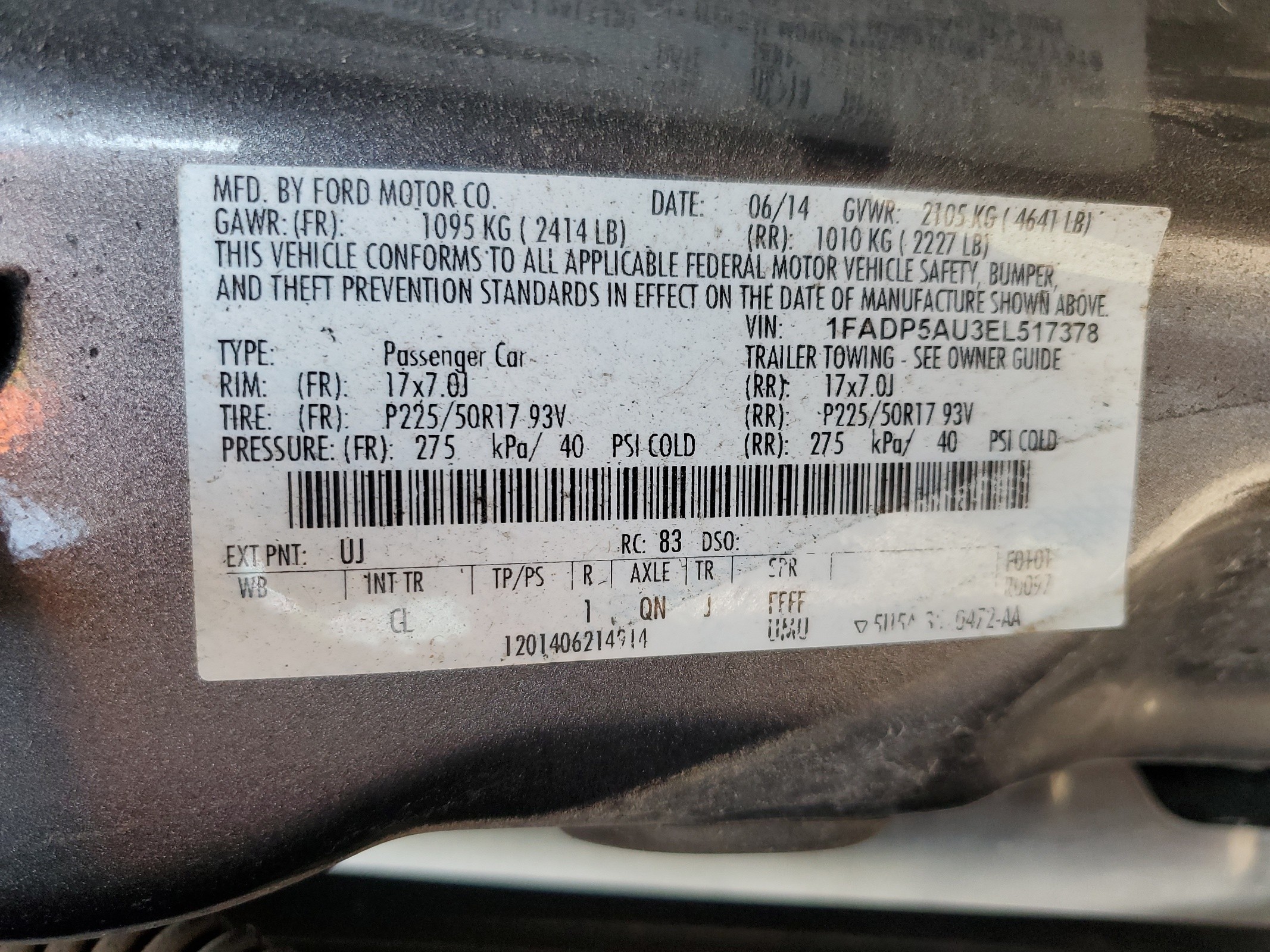 1FADP5AU3EL517378 2014 Ford C-Max Se