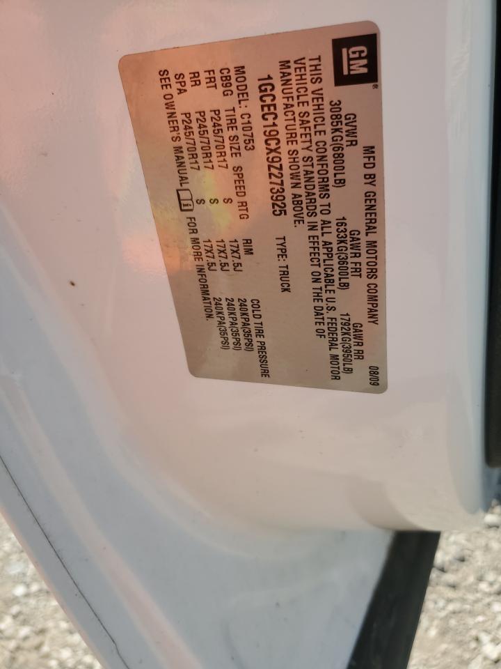 2009 Chevrolet Silverado C1500 VIN: 1GCEC19CX9Z273925 Lot: 59775134