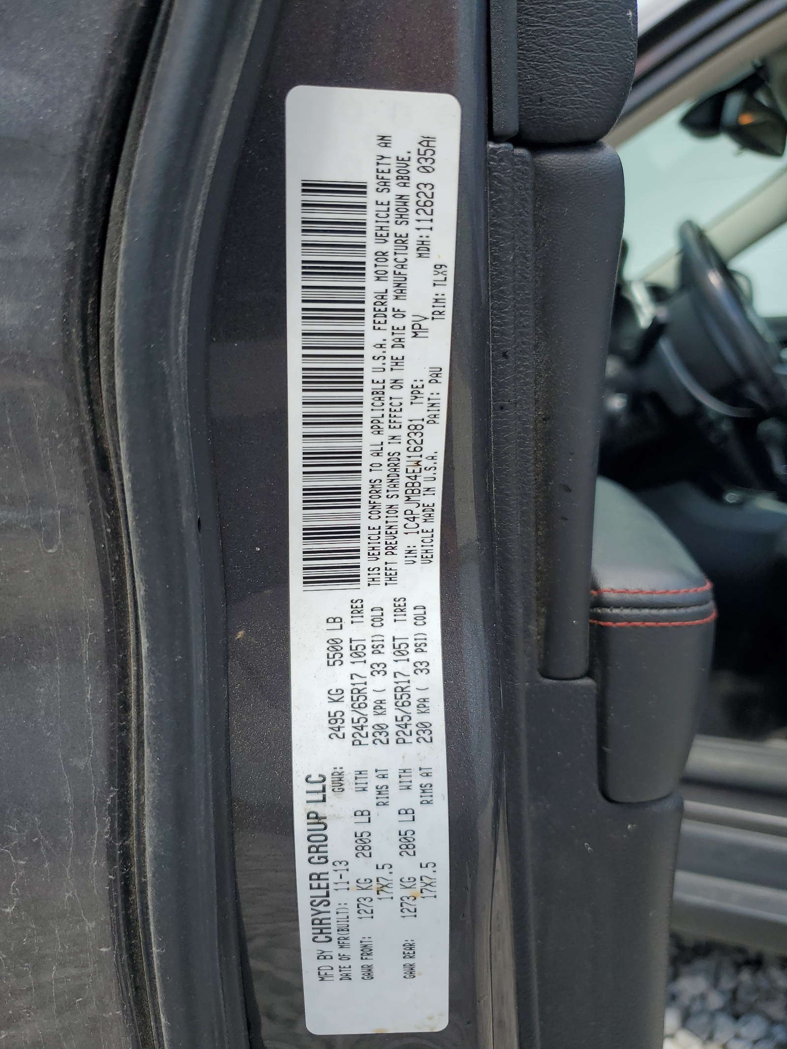 1C4PJMBB4EW162381 2014 Jeep Cherokee Trailhawk