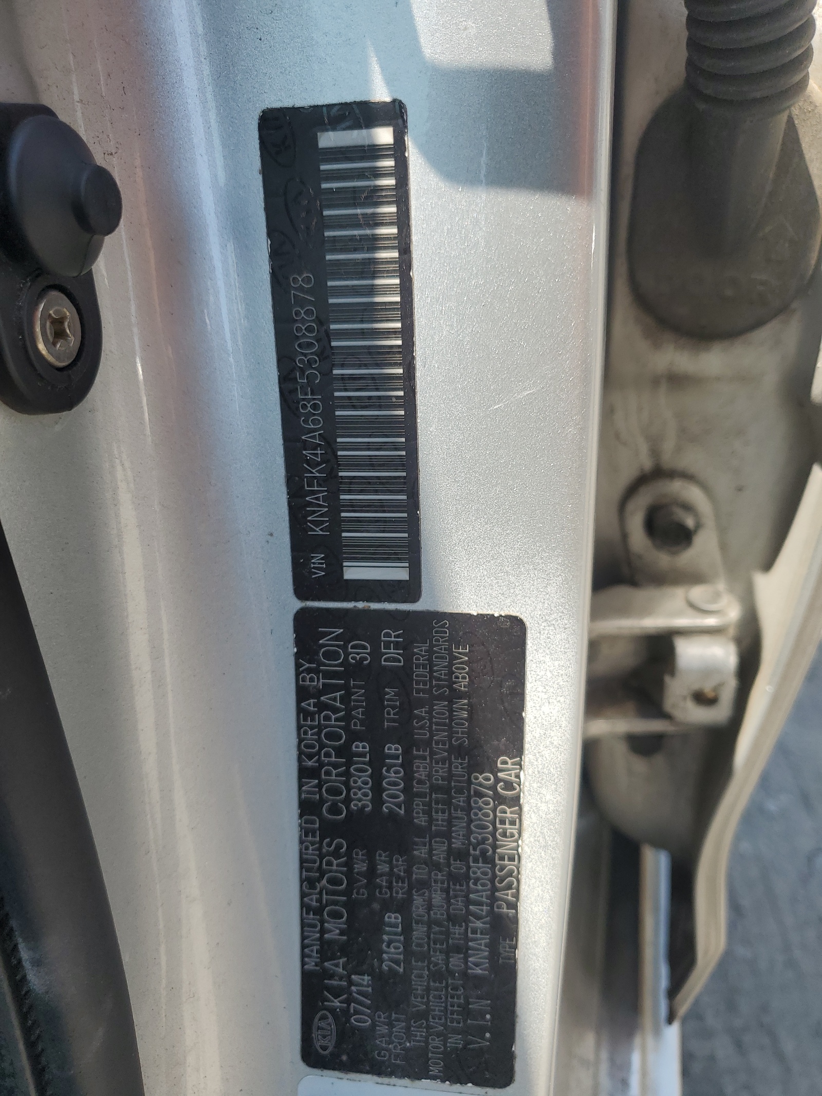 KNAFK4A68F5308878 2015 Kia Forte Lx