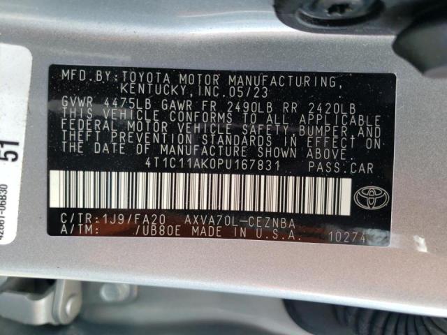 4T1C11AK0PU167831 | 2023 Toyota camry le