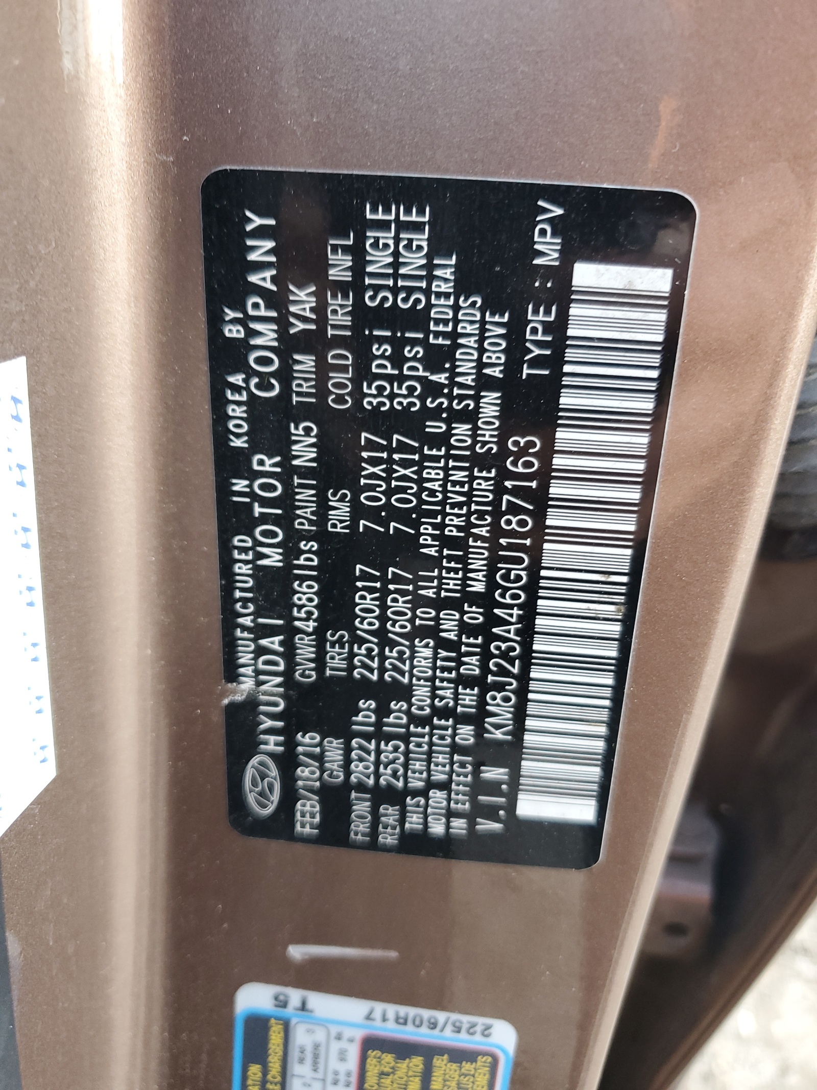 KM8J23A46GU187163 2016 Hyundai Tucson Se