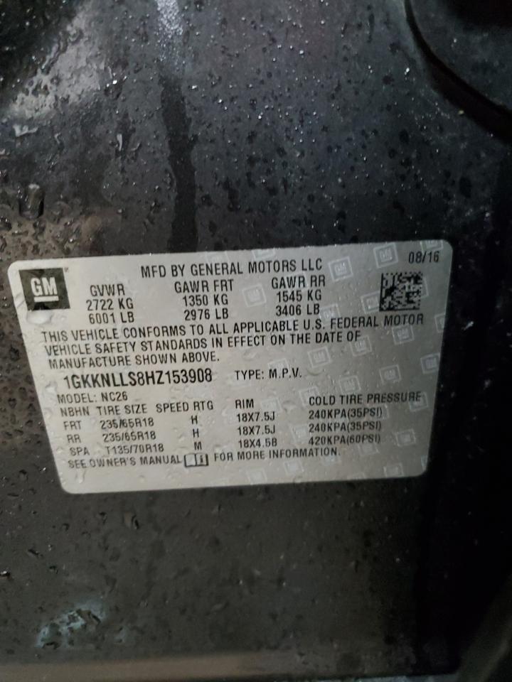 2017 GMC Acadia Sle VIN: 1GKKNLLS8HZ153908 Lot: 57961474