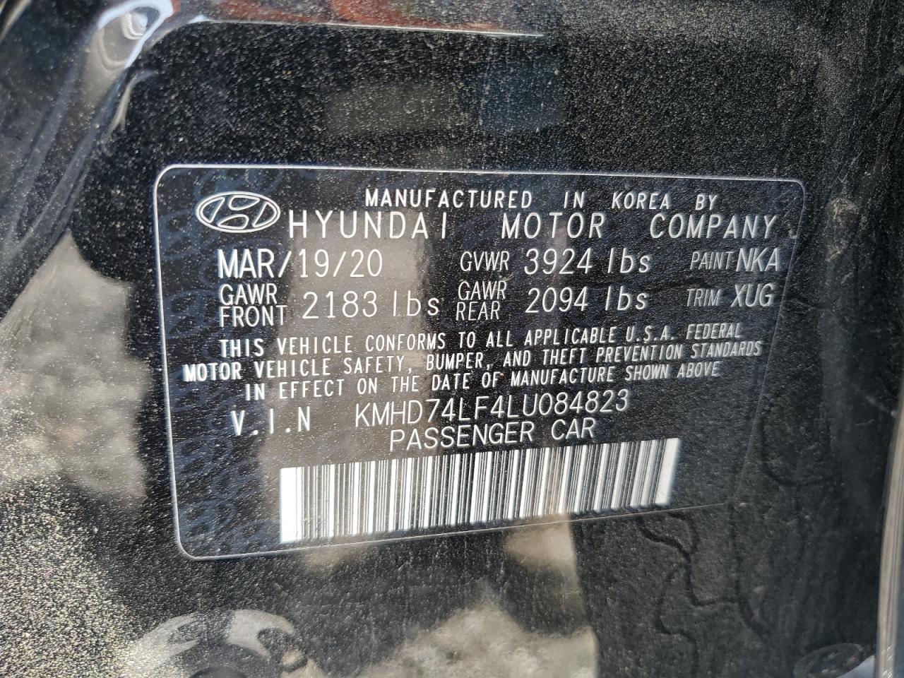 KMHD74LF4LU084823 2020 HYUNDAI ELANTRA - Image 13