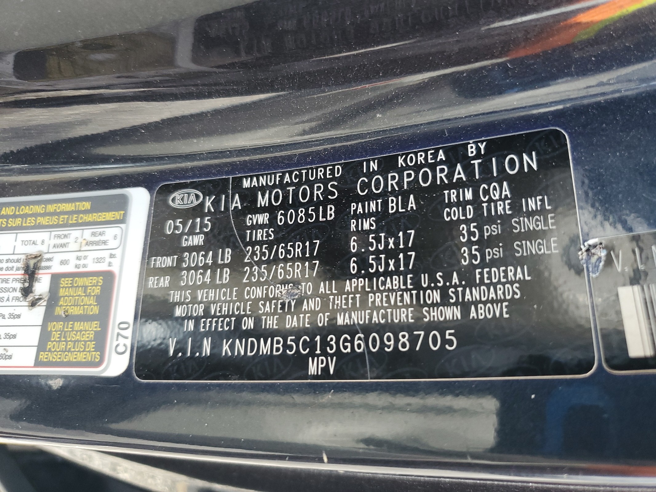 KNDMB5C13G6098705 2016 Kia Sedona Lx