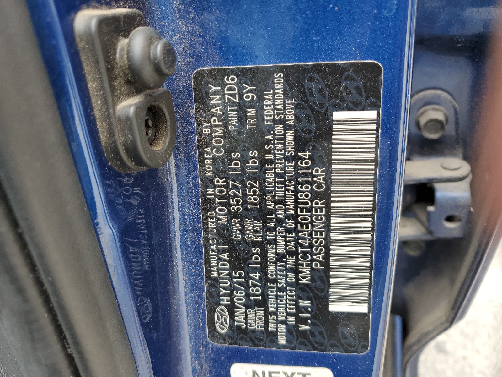 KMHCT4AE0FU861164 2015 Hyundai Accent Gls