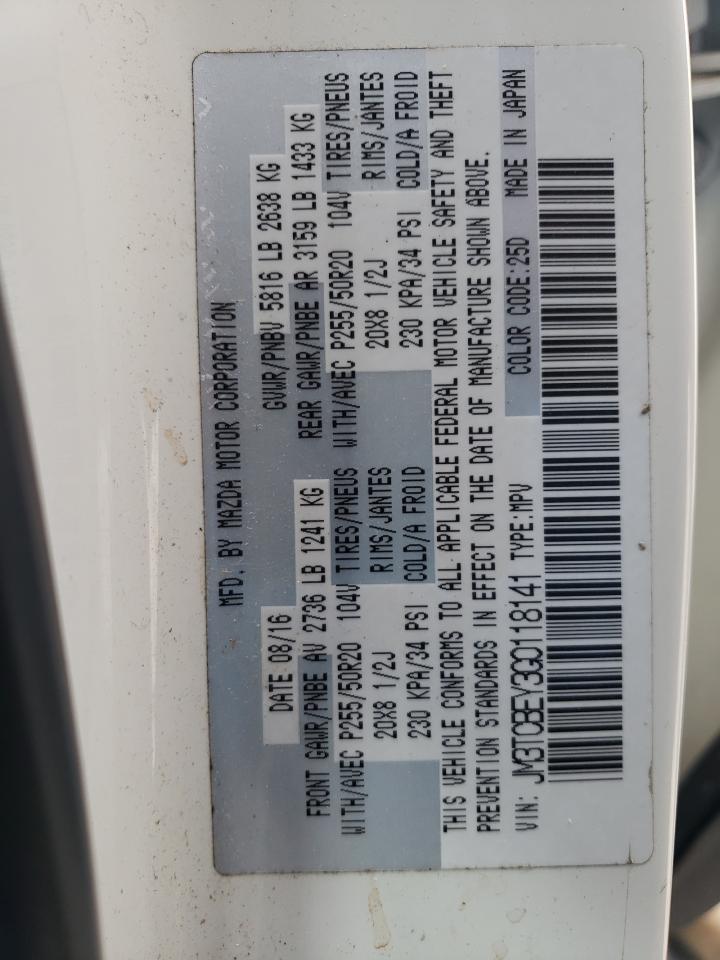 2016 Mazda Cx-9 Signature VIN: JM3TCBEY3G0118141 Lot: 56898334