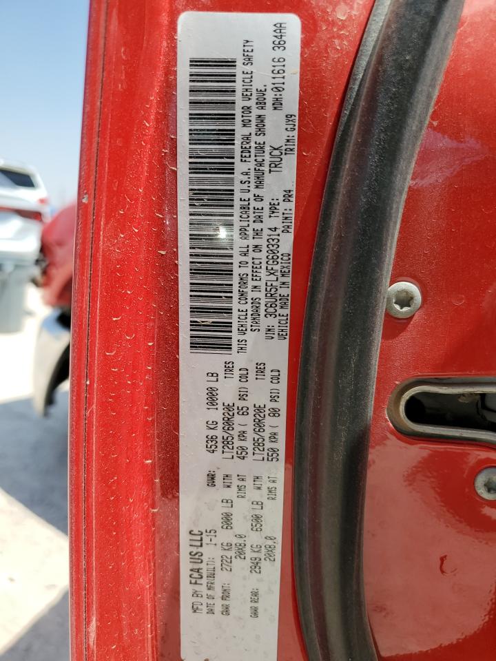 2015 Ram 2500 Laramie VIN: 3C6UR5FLXFG603314 Lot: 57454724