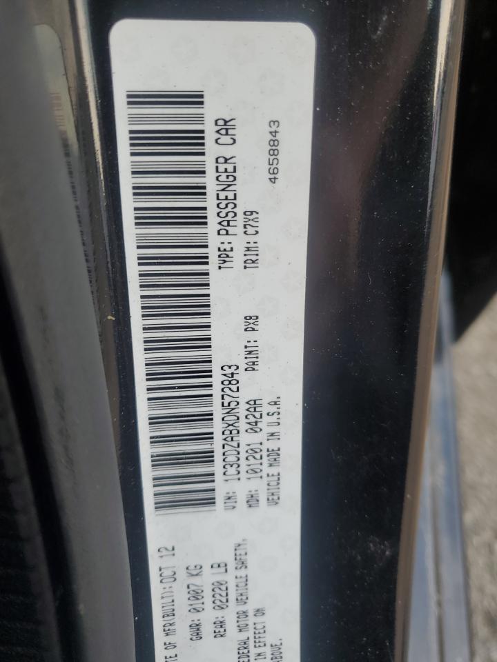 2013 Dodge Avenger Se VIN: 1C3CDZABXDN572843 Lot: 60247434