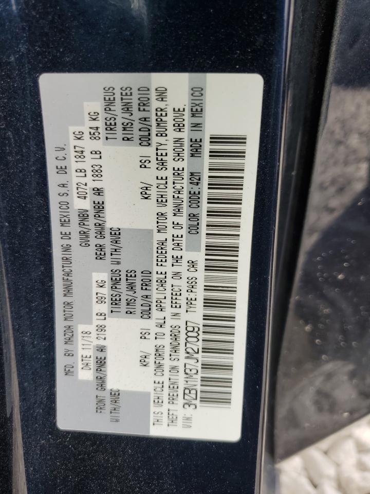 2018 Mazda 3 Grand Touring VIN: 3MZBN1M37JM270097 Lot: 59215374