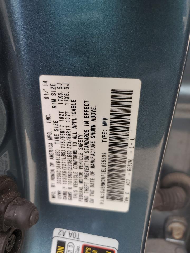 2014 Honda Cr-V Exl VIN: 5J6RM3H71EL025309 Lot: 60778774