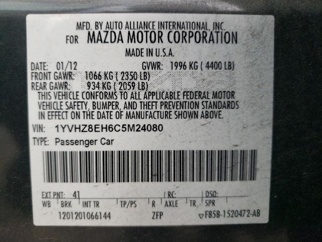 1YVHZ8EH6C5M24080 | 2012 Mazda 6 i