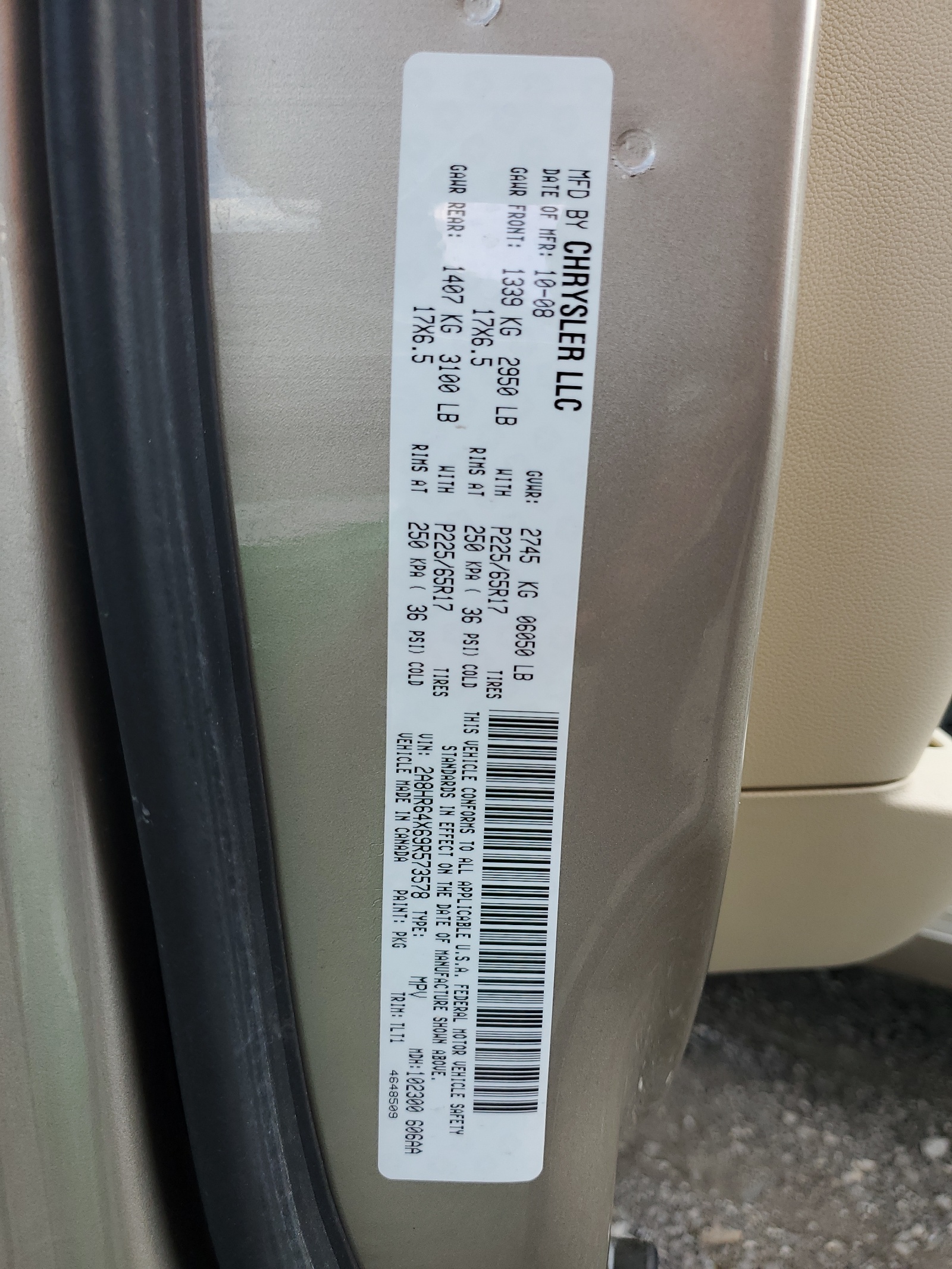 2A8HR64X69R573578 2009 Chrysler Town & Country Limited