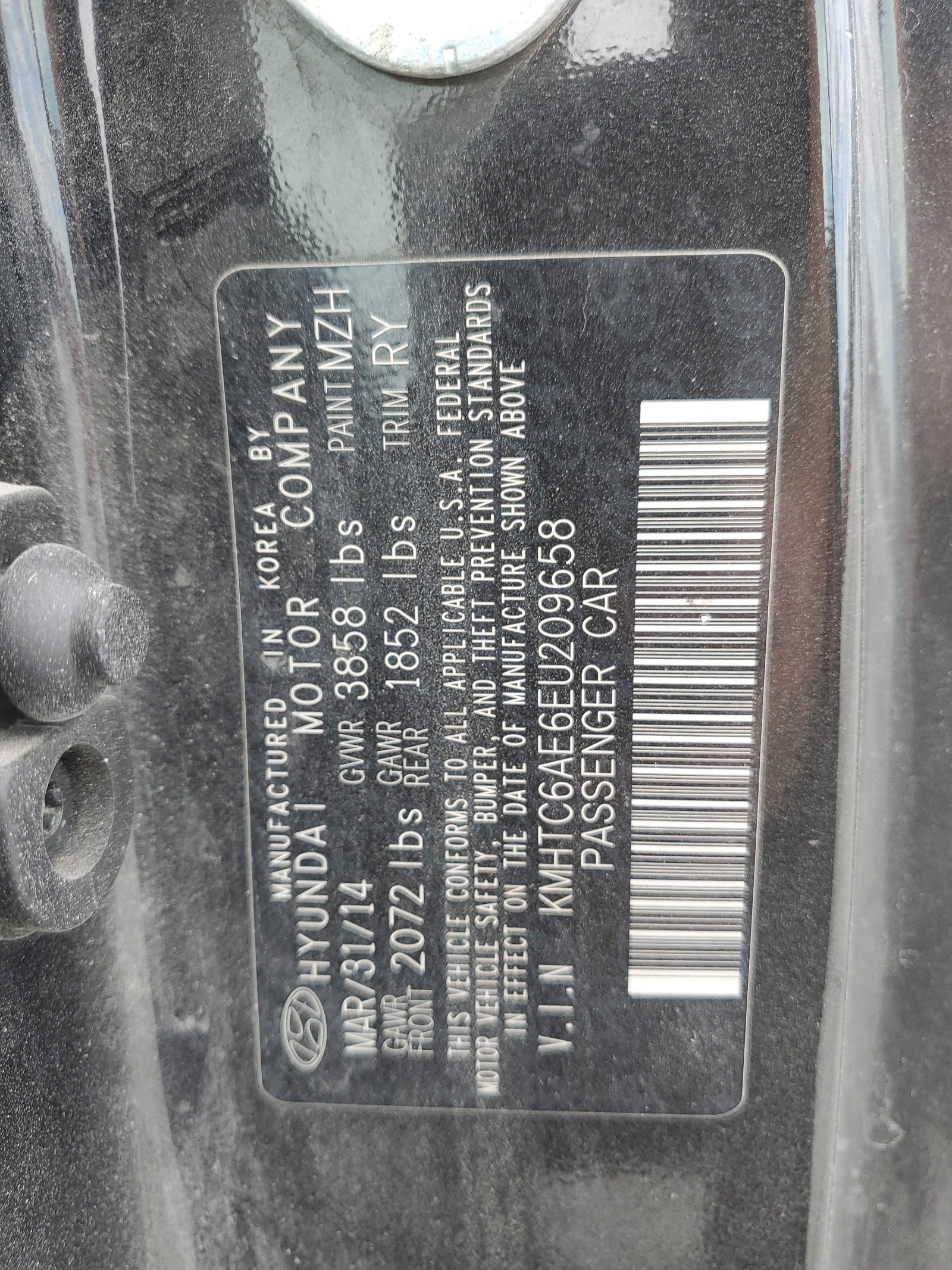 KMHTC6AE6EU209658 2014 Hyundai Veloster Turbo