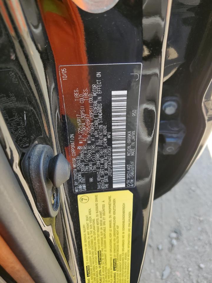 2006 Toyota Highlander Limited VIN: JTEEP21A760147067 Lot: 60762904