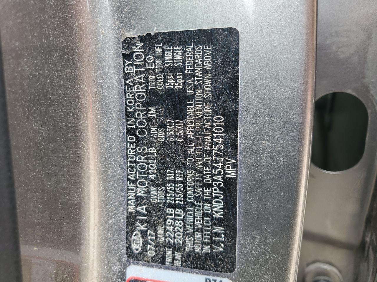 2018 Kia Soul + VIN: KNDJP3A54J7541010 Lot: 60251794