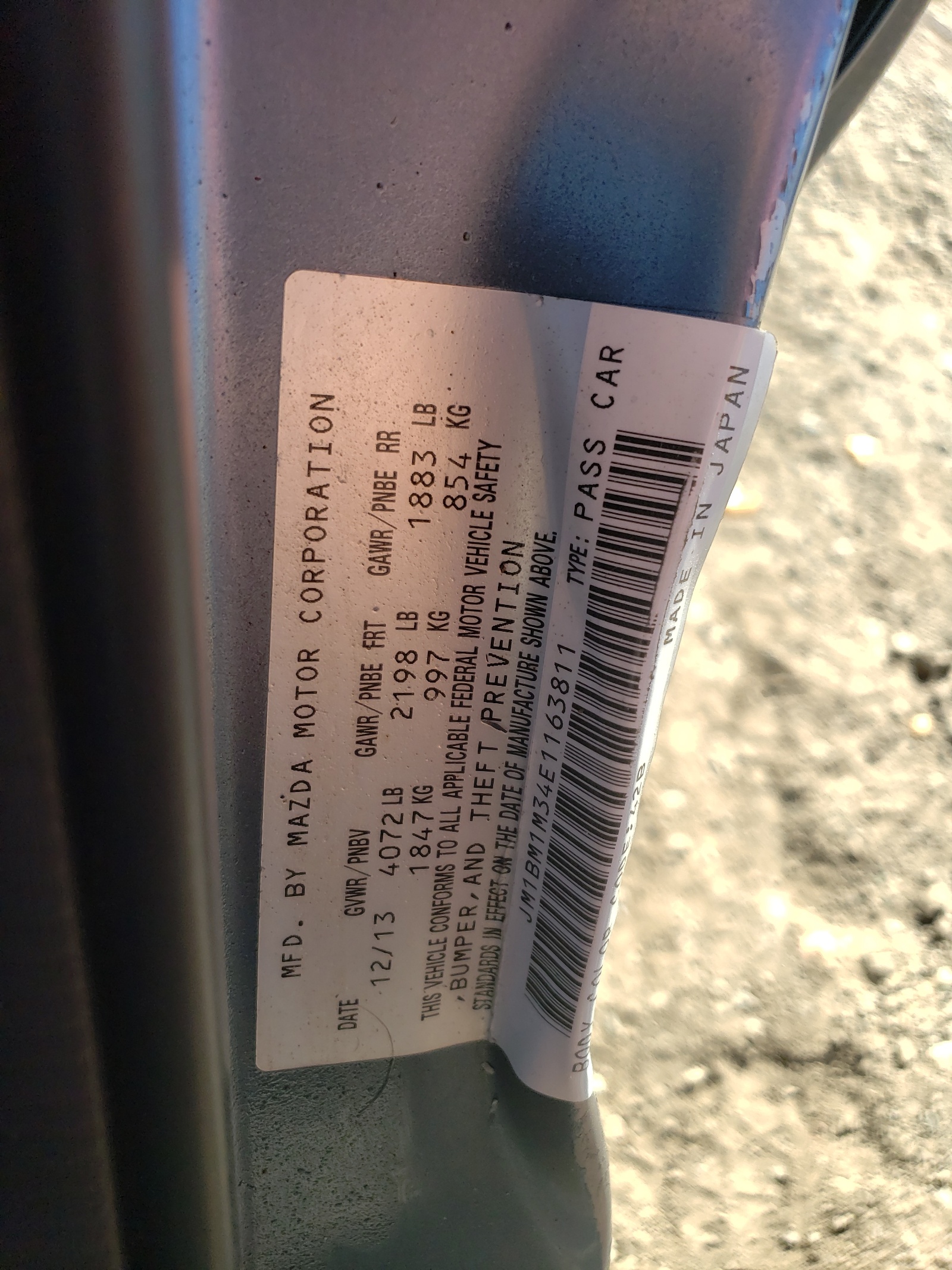 JM1BM1M34E1163811 2014 Mazda 3 Grand Touring