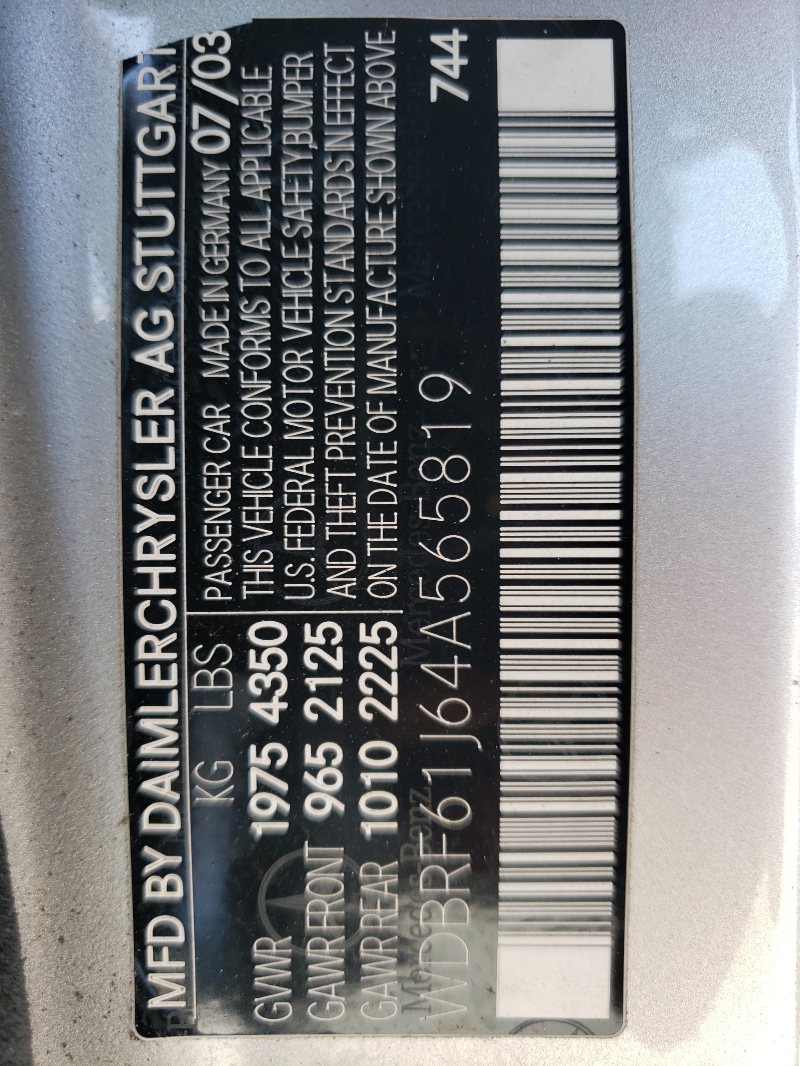 WDBRF61J64A565819 2004 Mercedes-Benz C 240