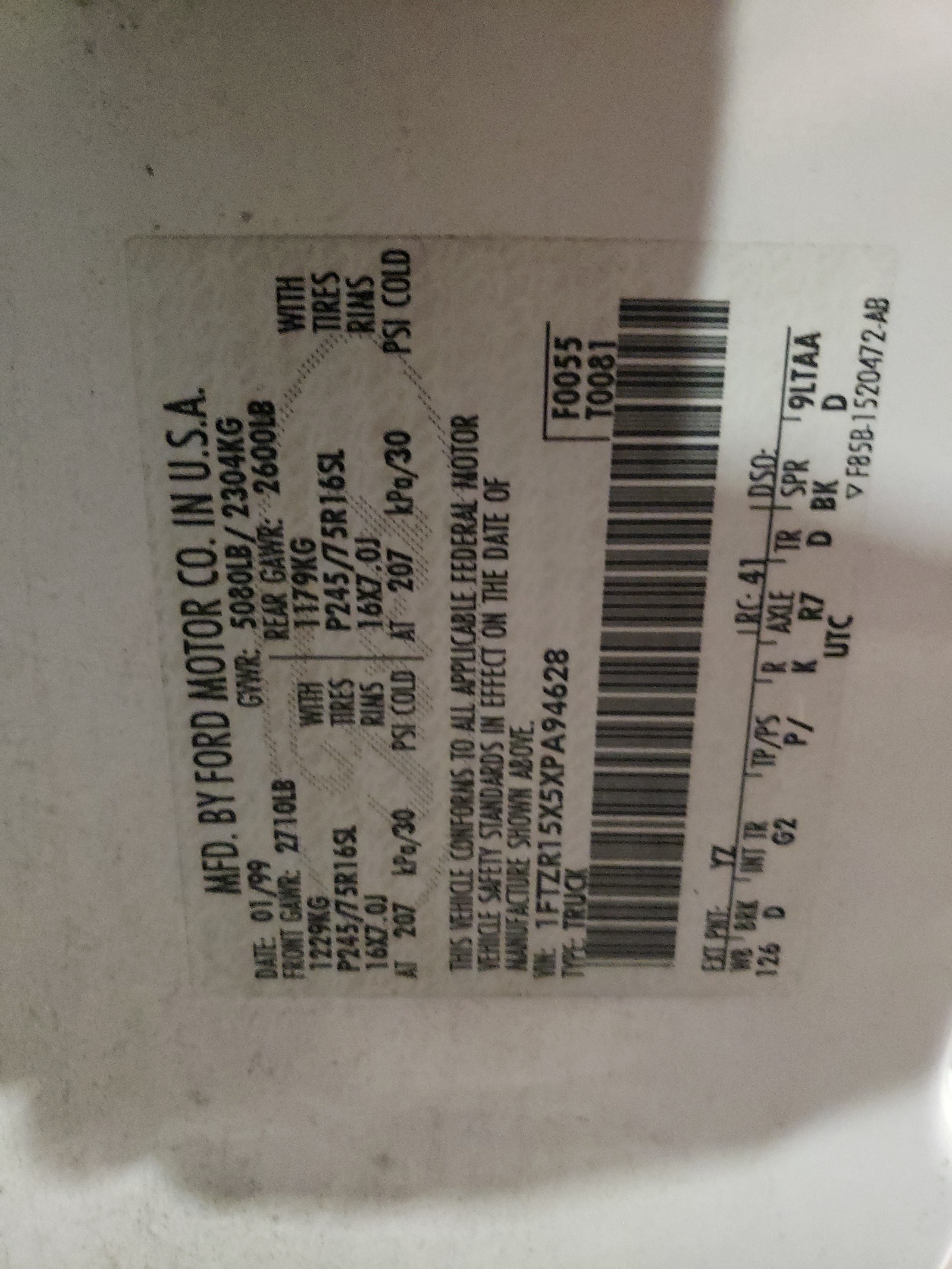 1FTZR15X5XPA94628 1999 Ford Ranger Super Cab