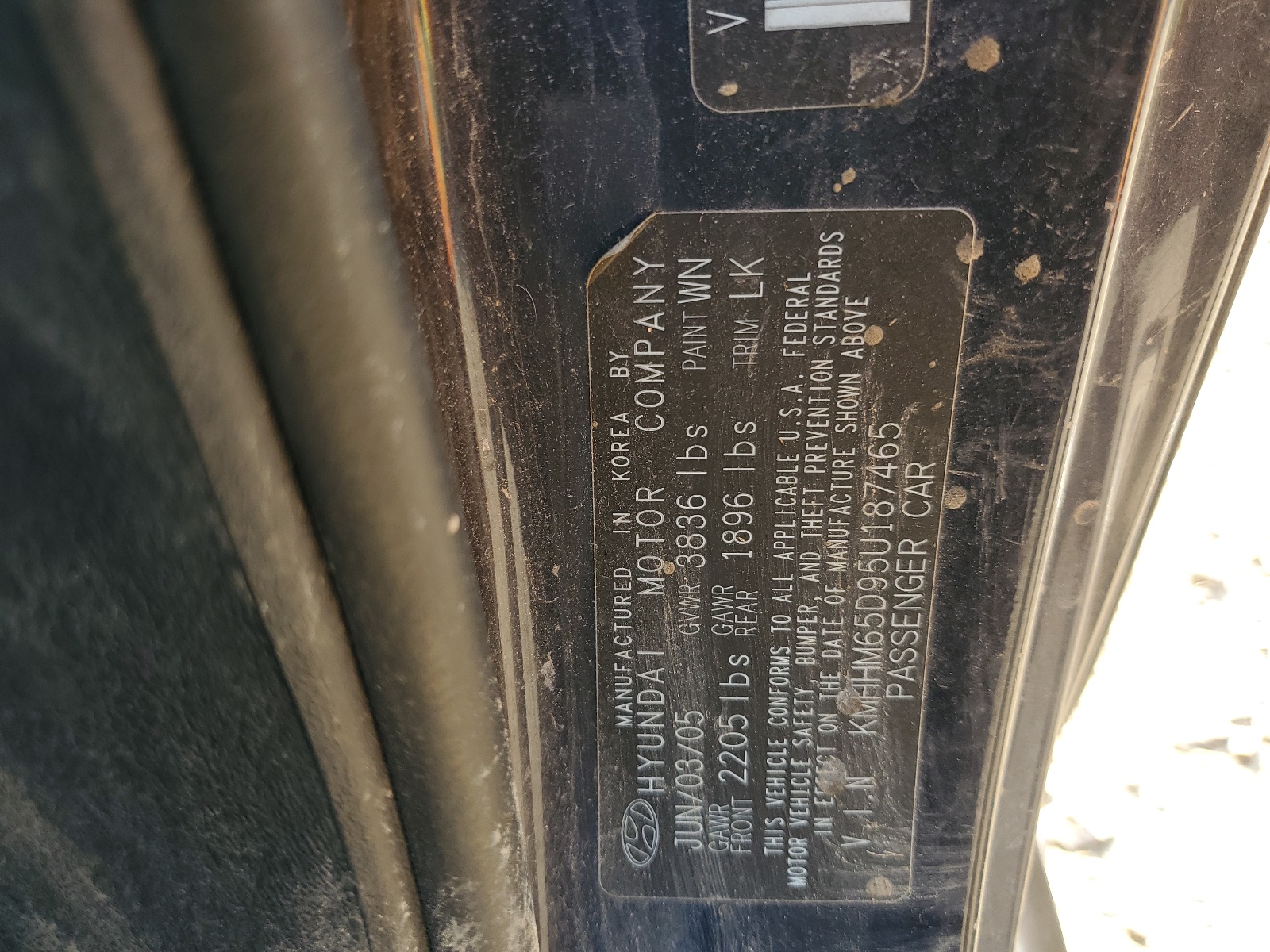 KMHHM65D95U187465 2005 Hyundai Tiburon