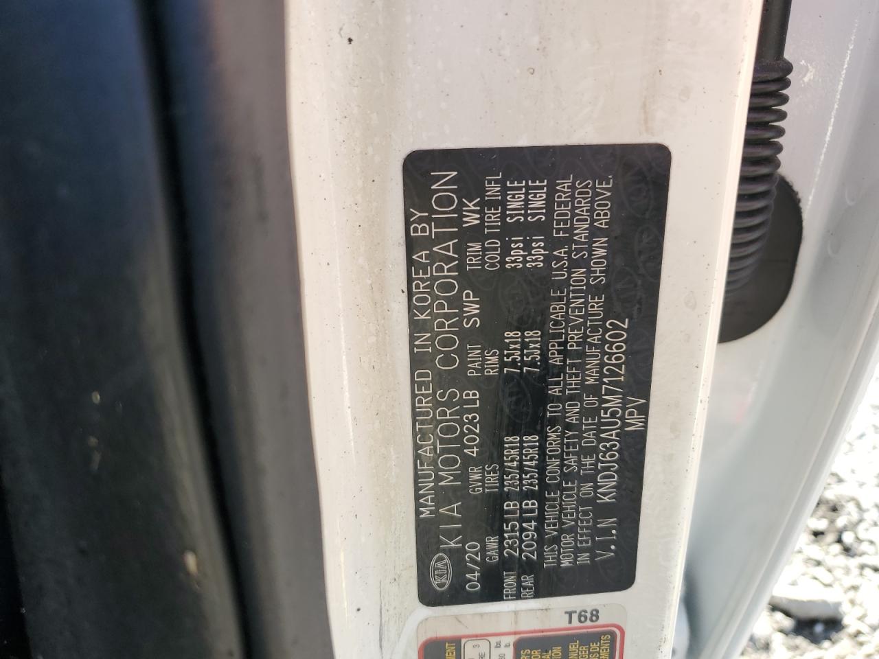 2021 Kia Soul Gt Line VIN: KNDJ63AU5M7126602 Lot: 58992114